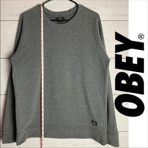 S/Medium Gray OBEY Worldwide Propaganda Crewneck Sweater/Sweatshirt